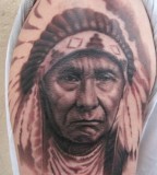 realistic tattoo indian face sleeve