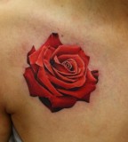 red ink tattoo realistic rose