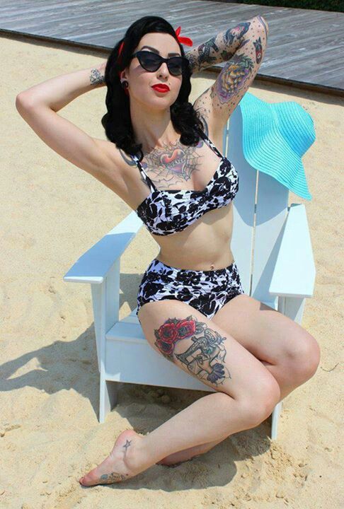 rockabilly tattoo beach girl