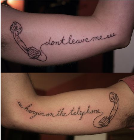 Song Lyric Tattoo Don T Leave Me Hanging On The Telephone