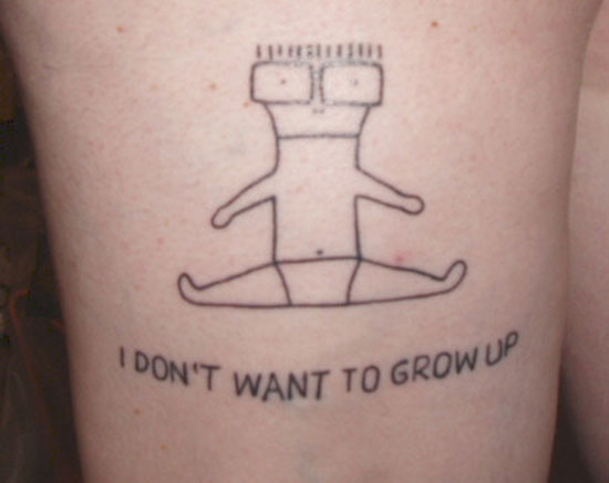 song lyric tattoo i don’t want to grow up