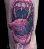 tattoo by Mike DeVries bloody vampires mouth