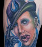 tattoo by Mike DeVries marilyn manson portrait