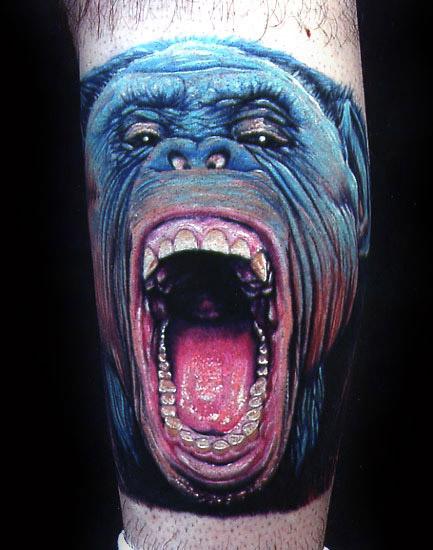 tattoo by Mike DeVries monkey