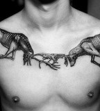 tattoo design for men fighting deers