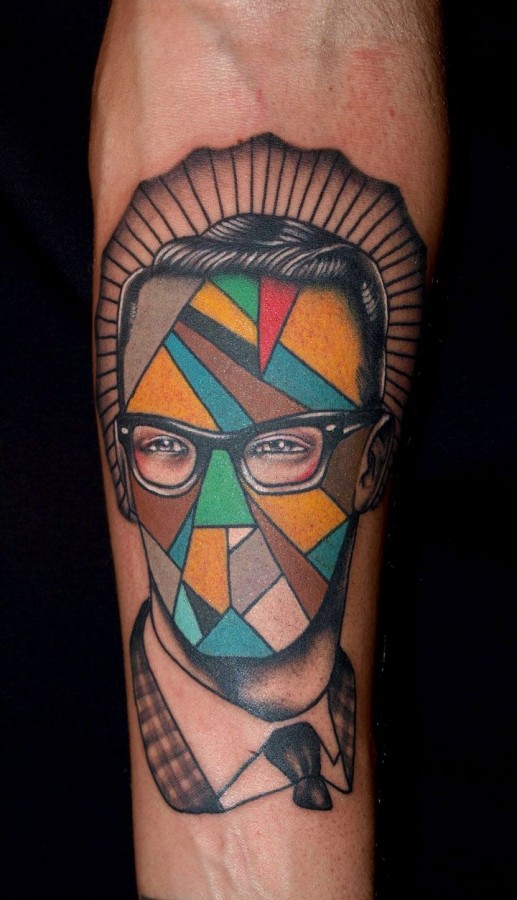 tattoo design for men geometric tattoo man face