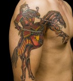 tattoo design for men mongolian on horse