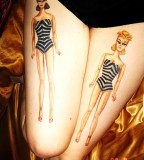 thigh tattoo barbies
