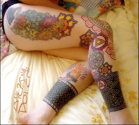 thigh tattoo beautiful full legs tattoo