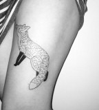 thigh tattoo fox