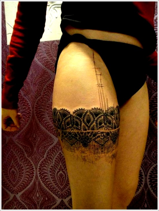 thigh tattoo lace