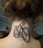 watercolor tattoo design bicycle