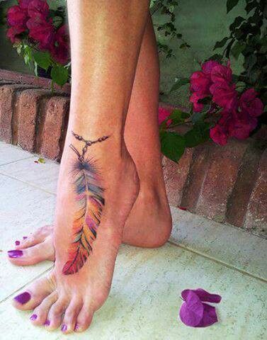 watercolor tattoo design feather