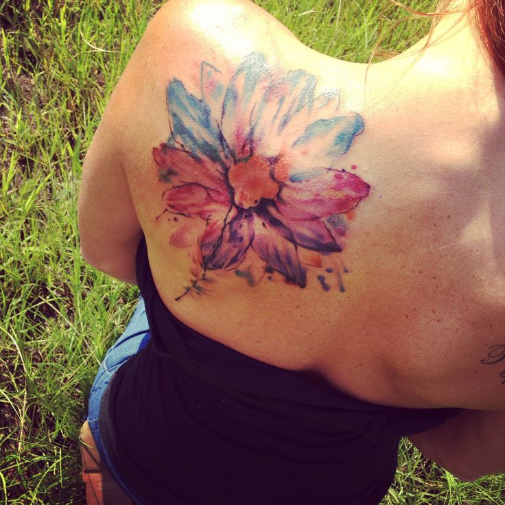 watercolor tattoo design flower