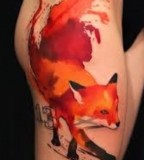 watercolor tattoo design fox