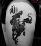 watercolor tattoo design horse