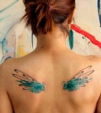 watercolor tattoo design small wings