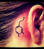 behind ear tattoo dopamine symbol