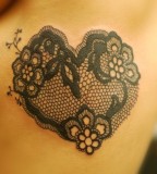 black lace heart tattoo