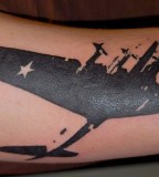 blackwork tattoo aviation