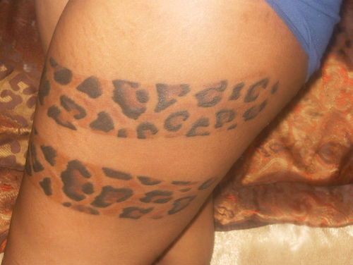 cheetah print on thigh