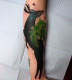 deer and tree tattoo by jimmy duvall