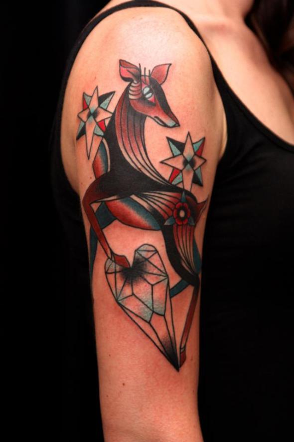 deer tattoo by jimmy duvall