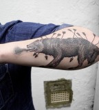 dying animal tattoo by valentin hirsch