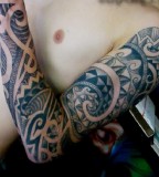 full sleeve maori tattoo