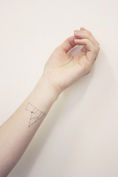 geometric mountain tattoo dotwork