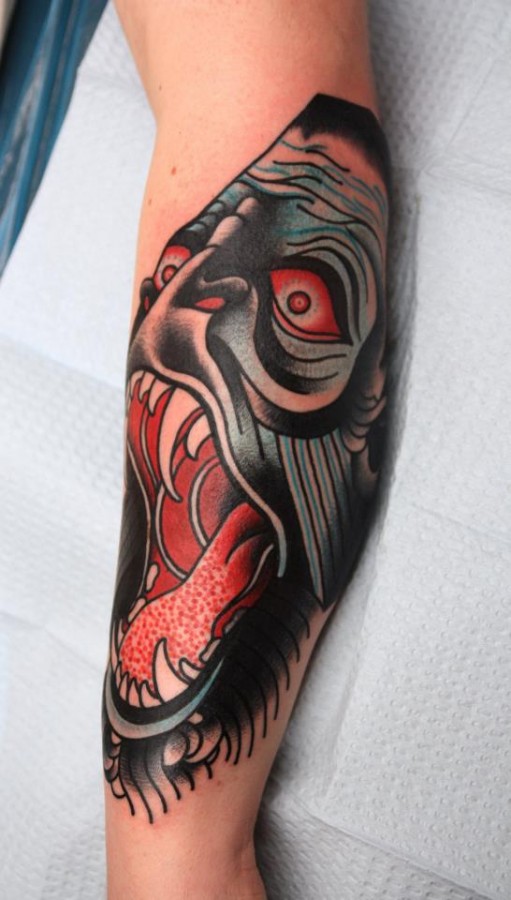 gorilla tattoo by jimmy duvall