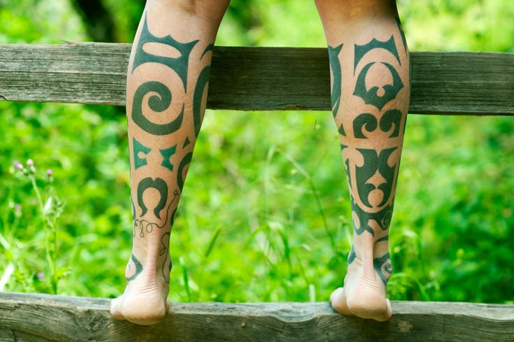 Green Tribal Leg Tattoos By Idexa Stern Tattoomagz › Tattoo Designs Ink Works Body Arts