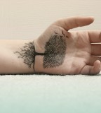 hand and wrist tattoo tree and birds