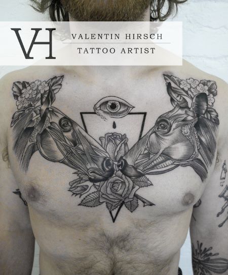 horses tattoo by valentin hirsch