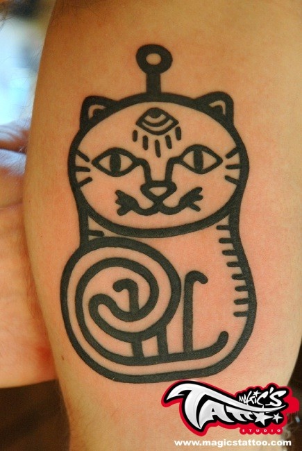 interesting cat tattoo design
