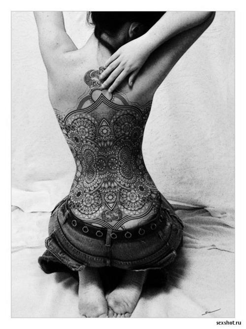 lace tattoo full back tattoo
