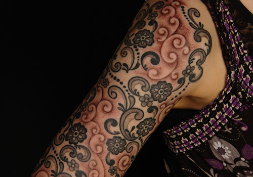 lace tattoo full sleeve