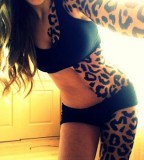 leopard print tattoo half body tattoo