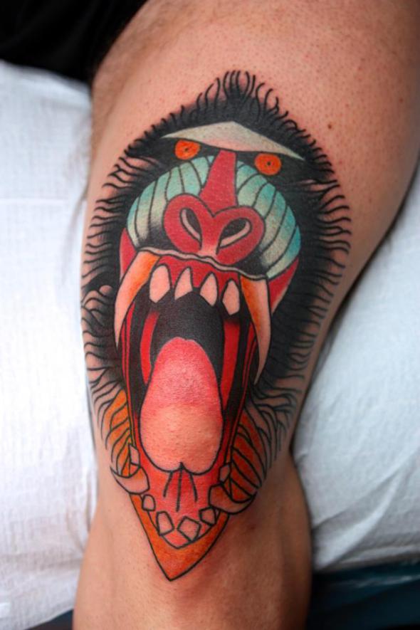 mandrill tattoo by jimmy duvall