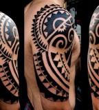 maori tattoo blackwork sun