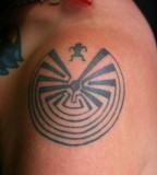 native american man in the maze tattoo