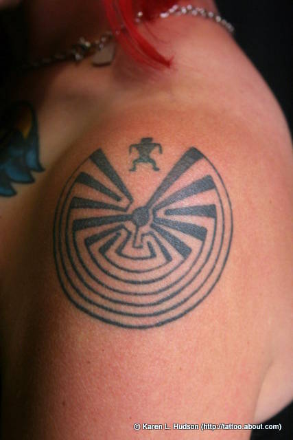 native american man in the maze tattoo