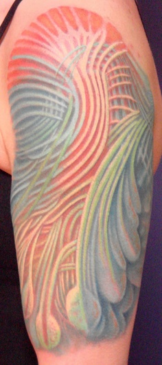 pastel abstarct tattoo sleeve