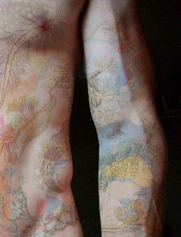 pastel all body tattoo for man