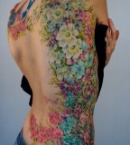 pastel back tattoo flowers