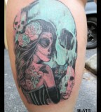 pastel day of the dead tattoo