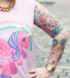 pastel unicorn tattoo sleeve