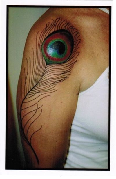 peacock feather tattoo by idexa stern