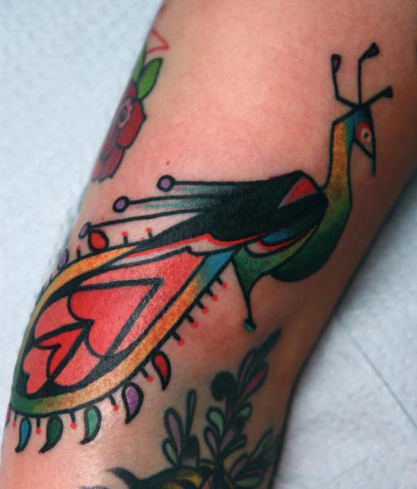 peacock tattoo by jimmy duvall