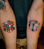 puzzle tattoo electric rubik cube